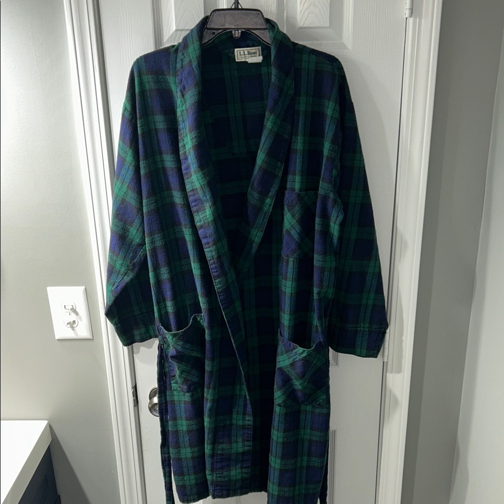 Mens LL Bean flannel robe